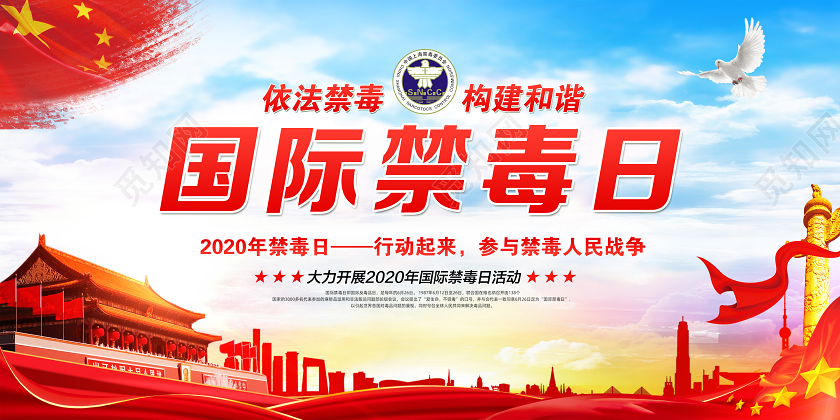 红色党建2020年国际禁毒日活动宣传栏