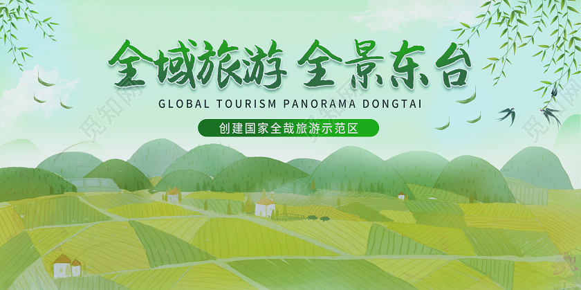 全域旅游全景东台旅游展板