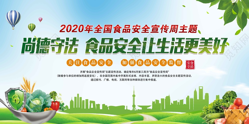 蓝色食品安全知识2020年全国食品安全宣传周宣传栏