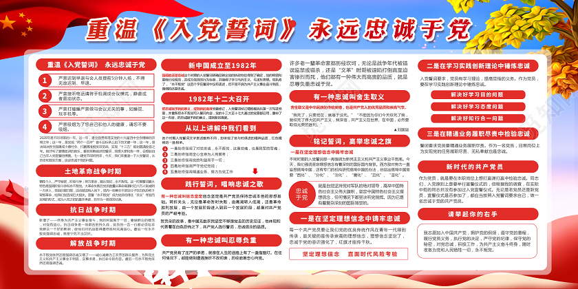 七一71入党誓词建党节建党99周年党建党史宣传展板设计