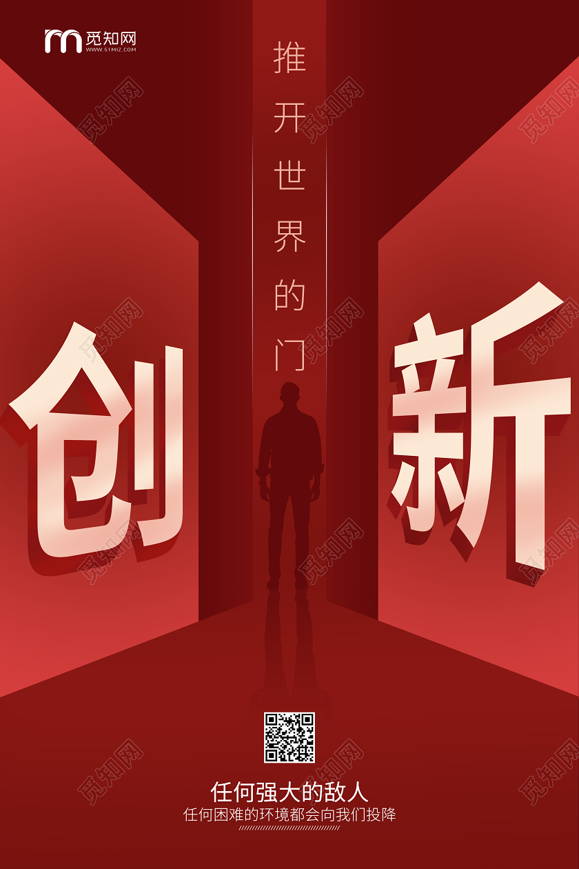 公司企业文化宣传创新励志海报