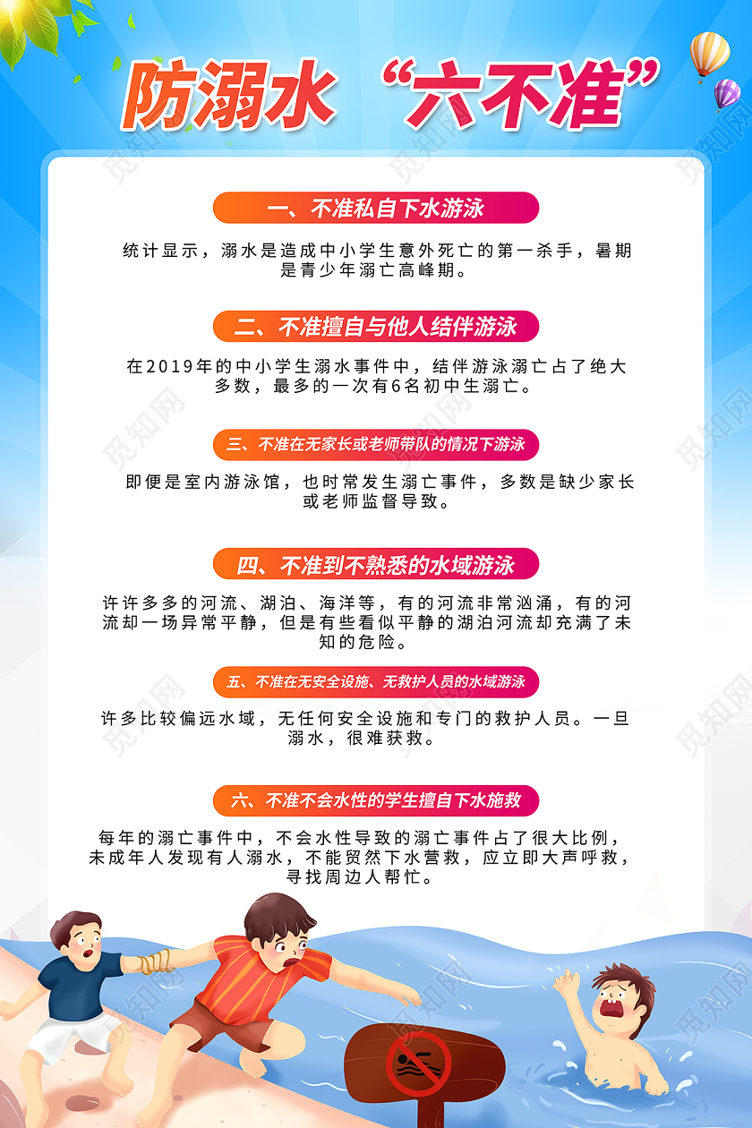 2020防溺水珍爱生命预防溺水宣传海报