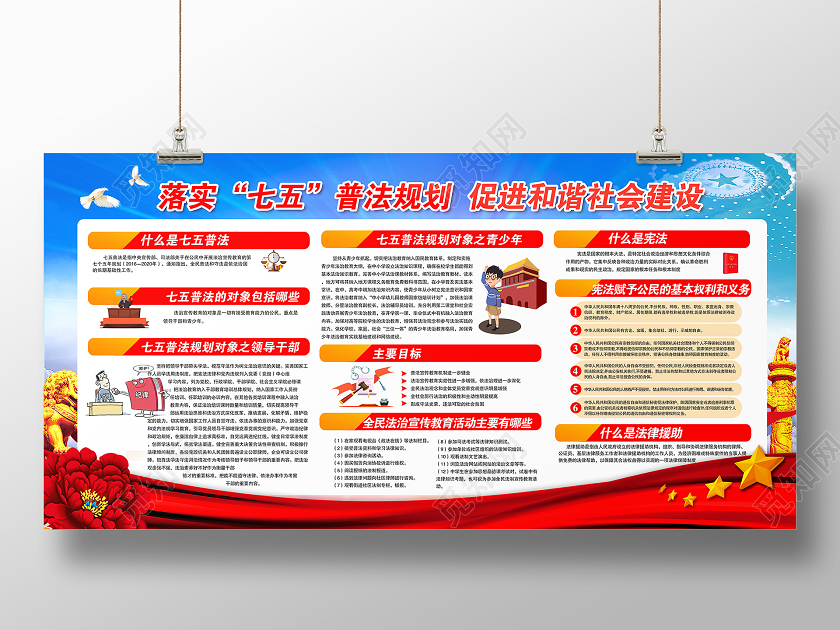 落实七五普法规划促进和谐社会七五普法知识宣传栏