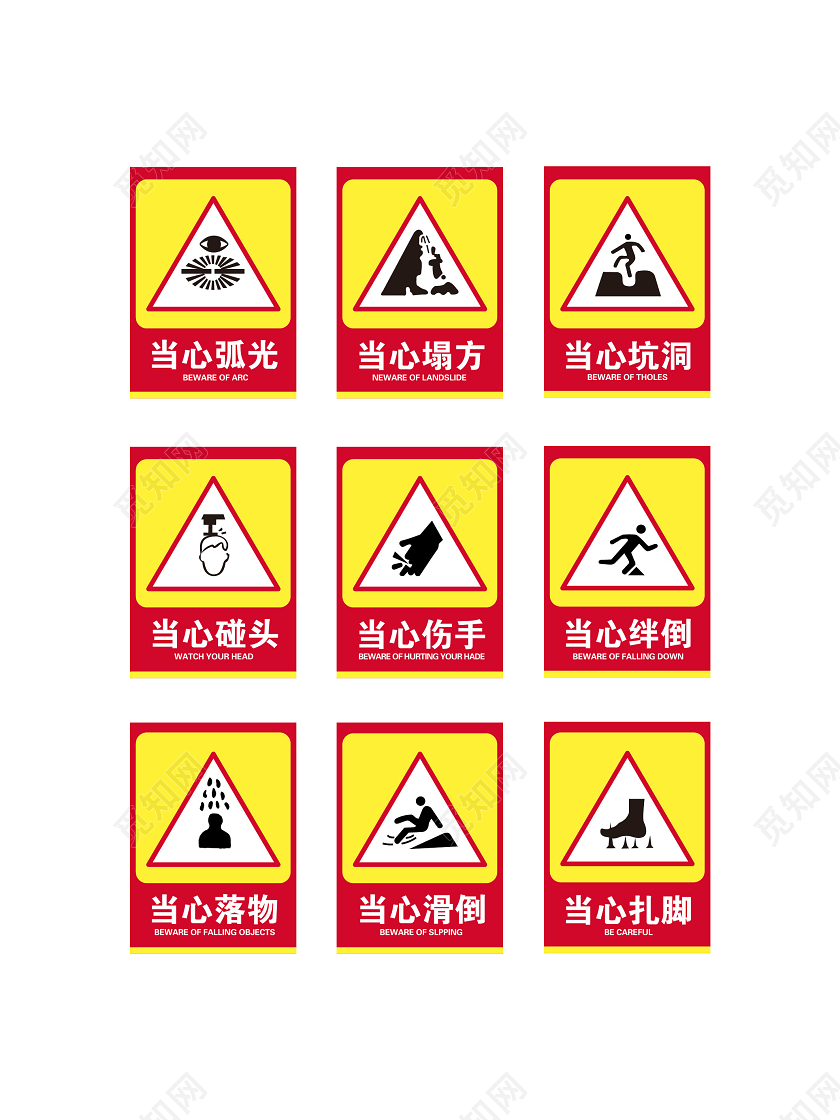 安全标志安全提示工地安全标识牌
