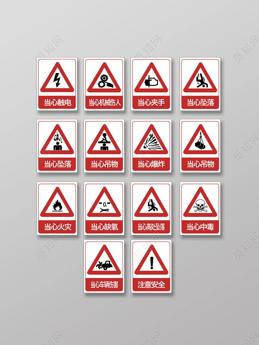 红色安全提示工地安全标识标志牌