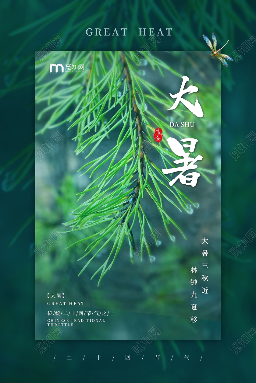 中国传统节日二十四节气大暑海报二十四节气大暑24二十四节气大暑