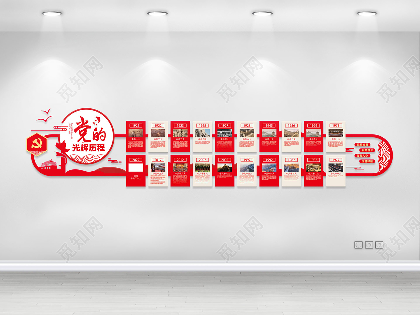 党的光辉发展历程当时历程党建文化墙