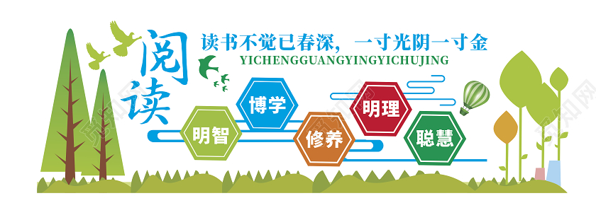 阅读校园文化墙学读书不觉夜已深文化墙