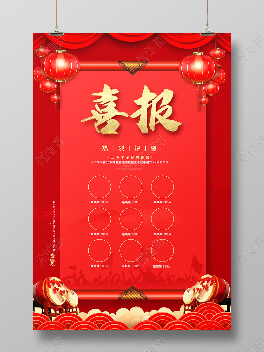 高考喜报贺报金榜题名喜报获奖喜报光荣榜学校高考喜报