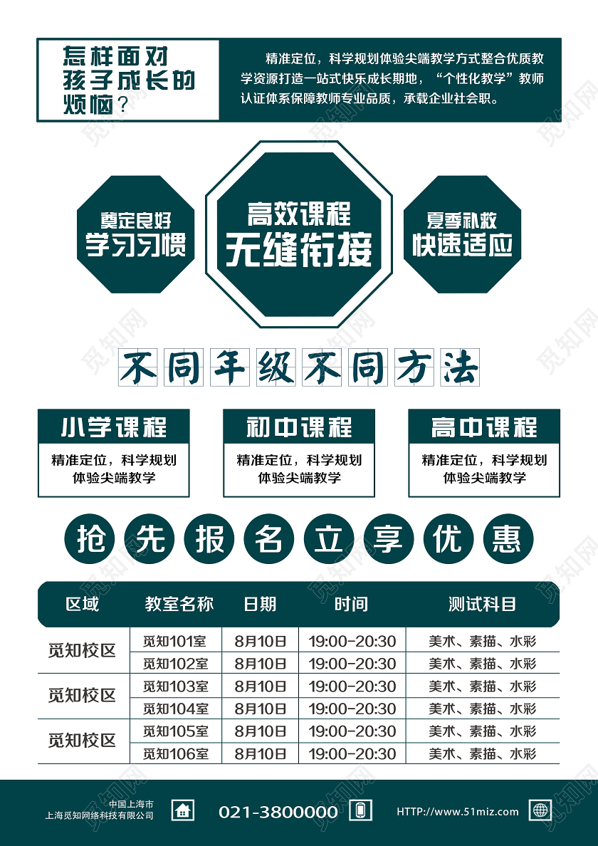 卡通绿色英语辅导班招生宣传单英语招生