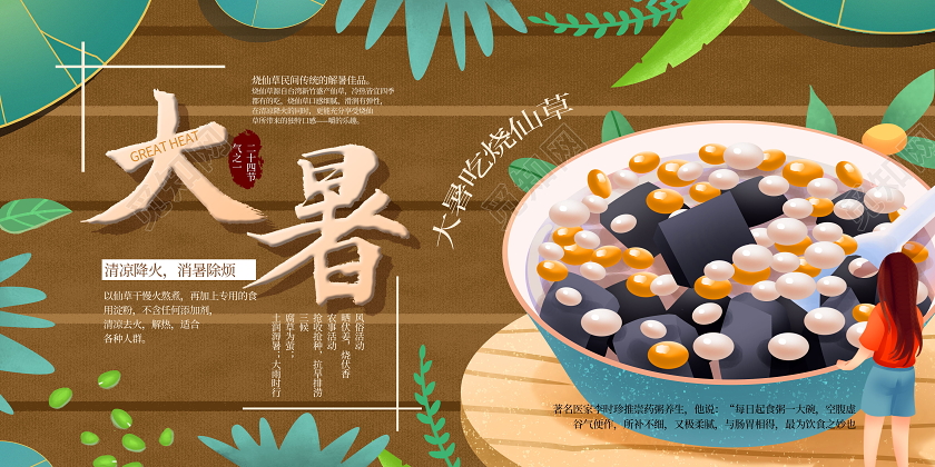 中国传统节日二十四节气大暑展板