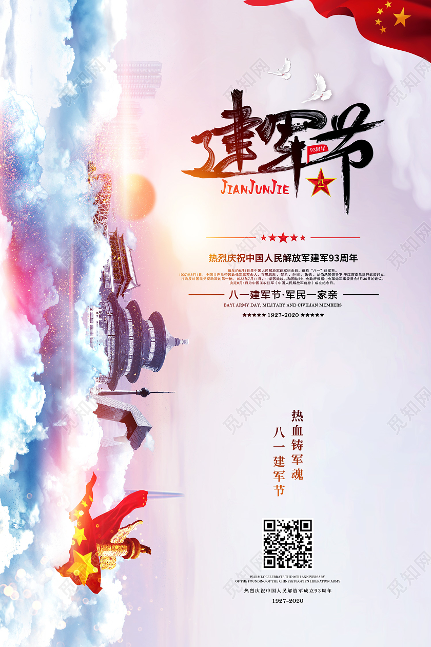 创意大气81八一建军节纪念日宣传海报