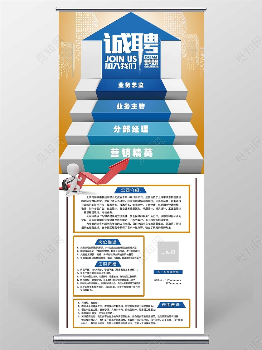 诚聘英才加入房产中介招聘展架