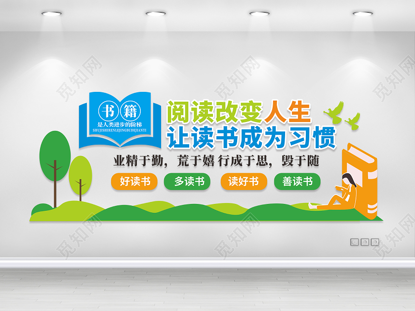 学校幼儿园校园文化墙阅读改变人生文化墙