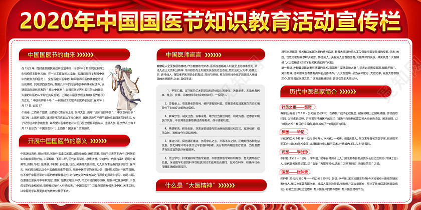 红色立体字中国医师节套图中国医师节套图1