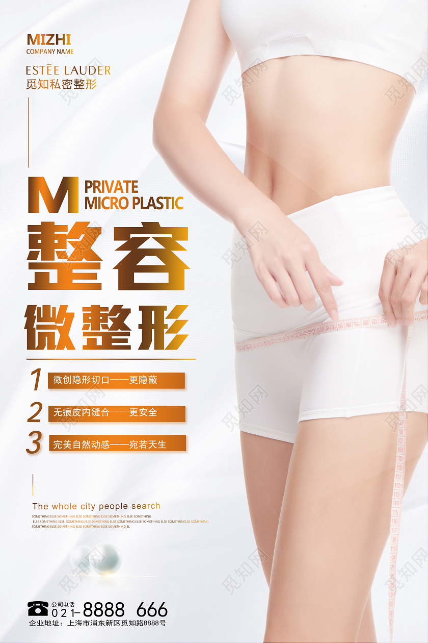 简约大气整容微整形美容海报
