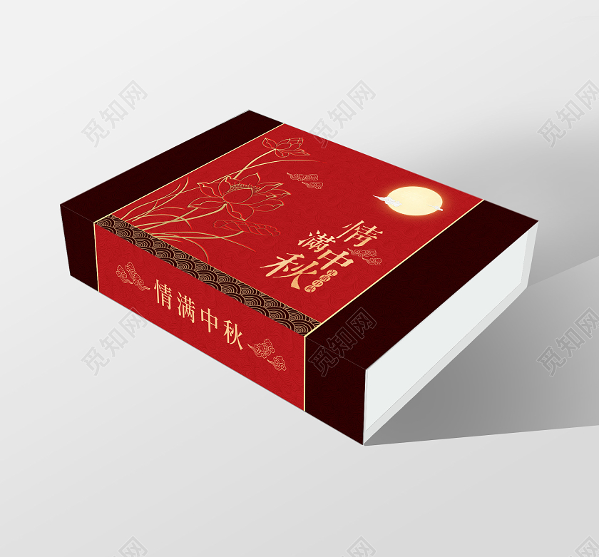 红色中国风中秋节礼盒包装中秋节包装