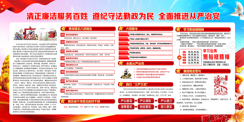 红色党建党政党代会廉政为民宣传栏