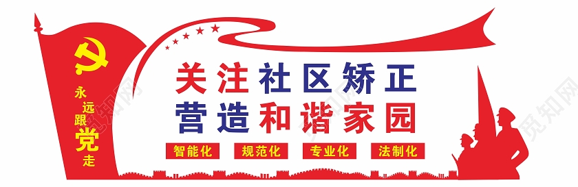 红色社区文化矫正宣传标语文化墙