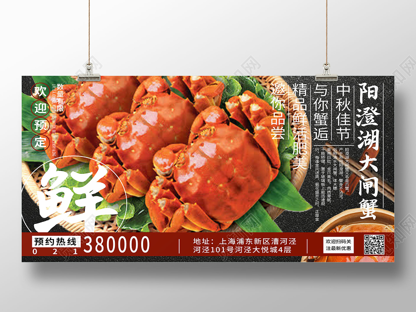 大闸蟹展板海报阳澄湖大闸蟹