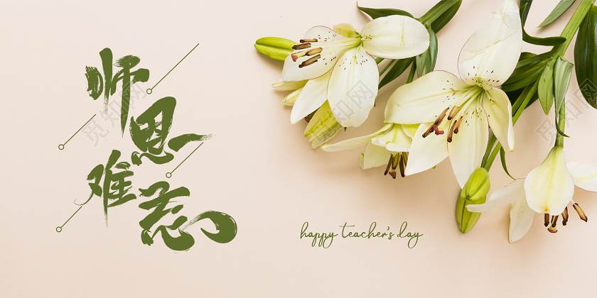 绿色小清新师恩难忘教师节贺卡