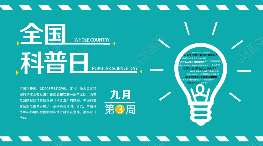 绿色简约全国科普日UI公众号封面