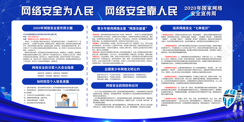 蓝色科技风2020年国家网络安全宣传周宣传栏
