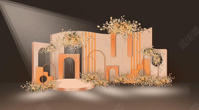 香槟金结婚婚礼效果图设计