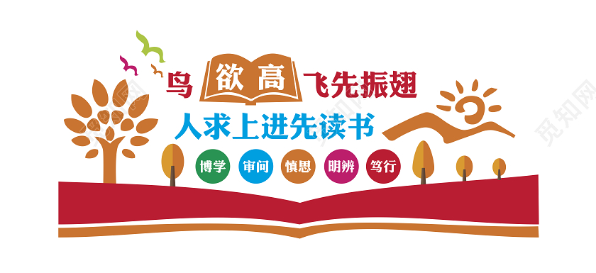 校园文化墙鸟欲飞先振翅幼儿园文化墙