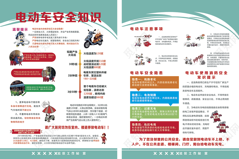 简约风电动车消防安全注意事项安全隐患