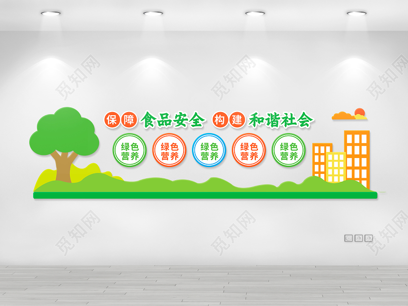 绿色食品安全字体排版文化墙
