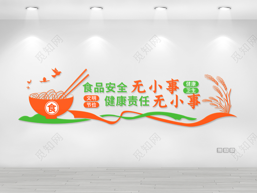 绿色食品安全字体排版文化墙