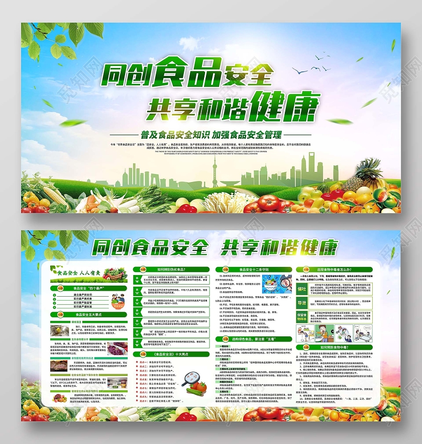 同创绿色食品安全共享和谐健康食品安全宣传栏