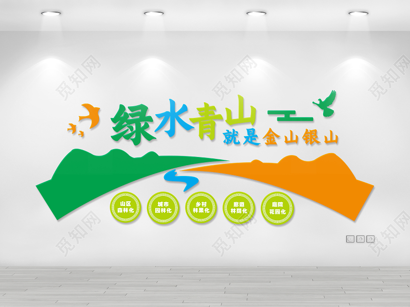 绿色环保绿水青山环保文化墙