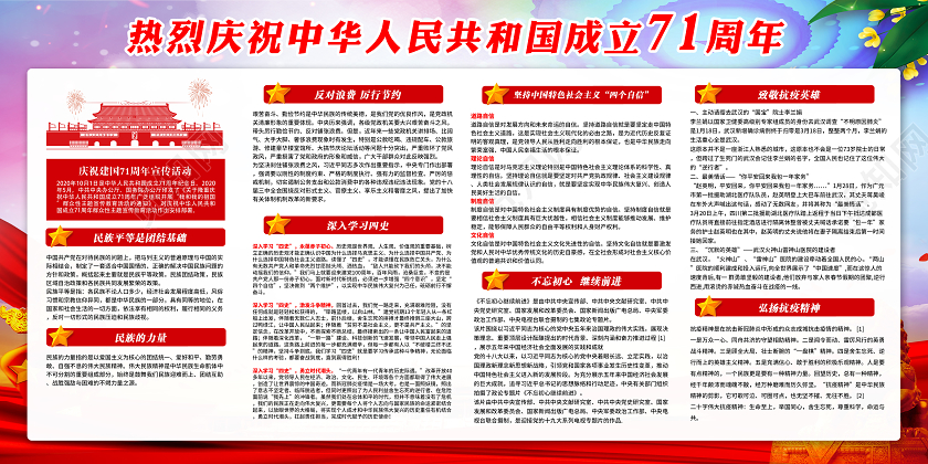国庆国庆节71周年宣传栏展板设计