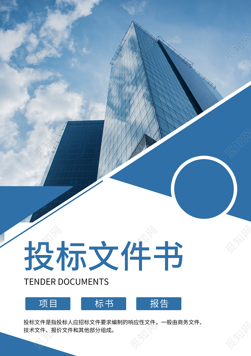 蓝色现代风格投标文件封面