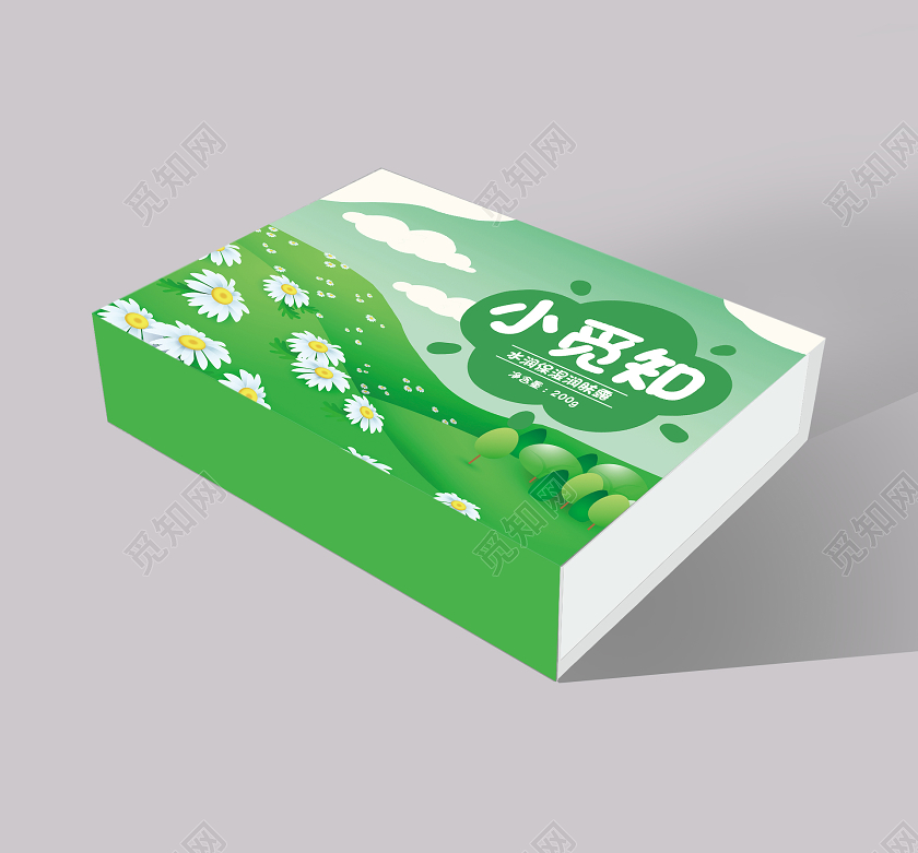 绿色卡通水润保湿润肤露化妆品包装