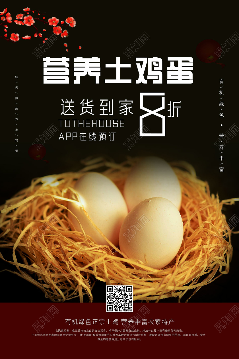 黑色简约营养土鸡蛋送货到家有优惠鸡蛋海报