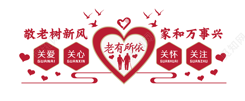 敬老敬老树新风家和万事兴敬老院文化墙