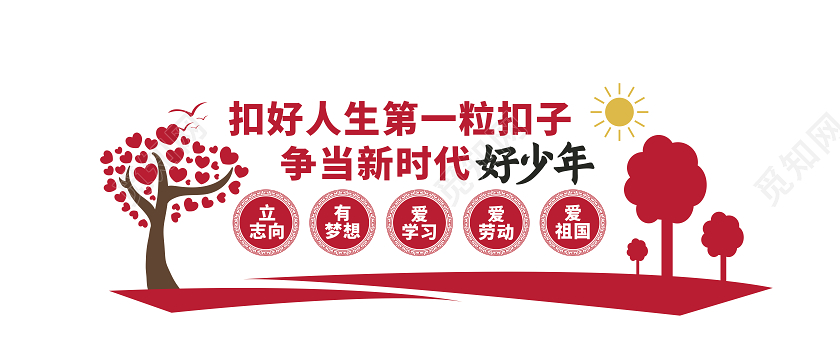 扣好人生第一粒扣子文化墙争当新时代好少年文化墙