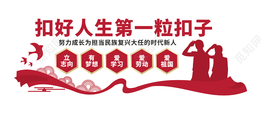 扣好人生第一粒扣子文化墙争当新时代好少年文化墙