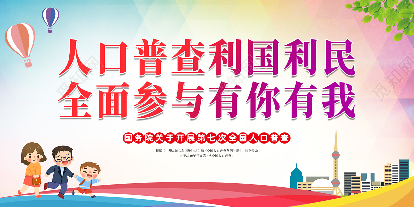 2020第七次全国人口普查海报展板模板