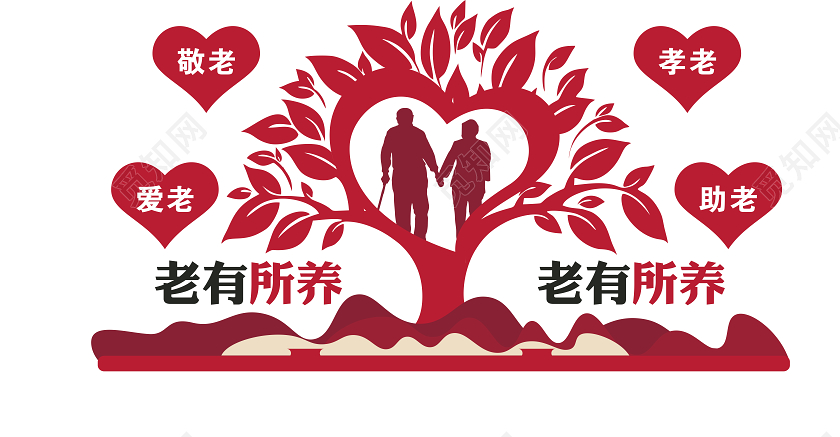 敬老院关爱老人让爱常在敬老院文化墙