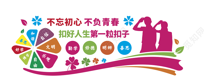 扣好人生第一粒扣子文化墙争当新时代好少年文化墙