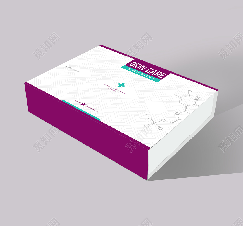 紫色简约肌肤舒缓精华化妆品包装