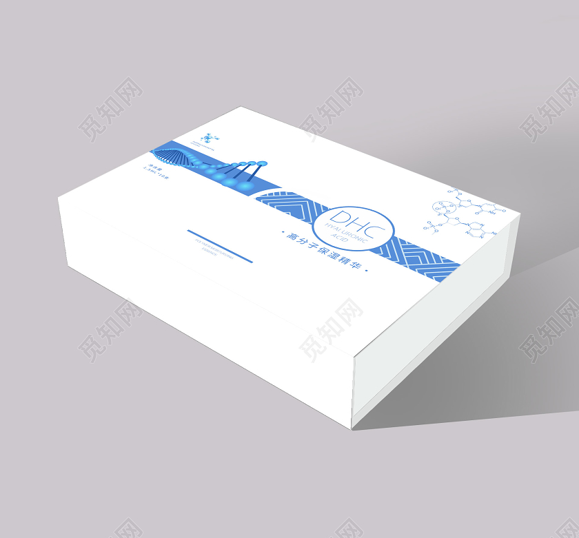 白色简约高分子保湿精华化妆品包装