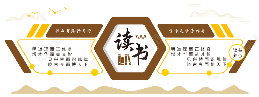 中国风阅读书文化墙校园图书馆文化墙