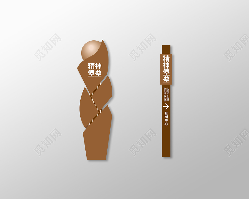 创意形状精神堡垒导视牌立牌