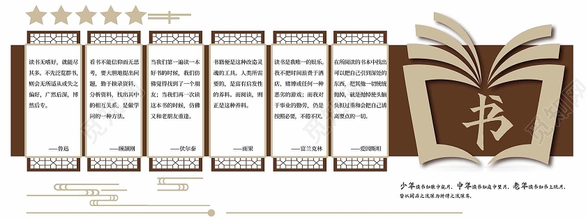 中国风阅读读书文化墙校园图书馆文化墙