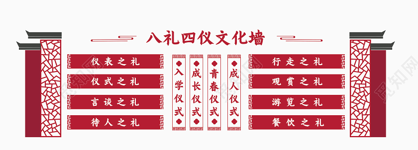 红色八礼四仪文化墙